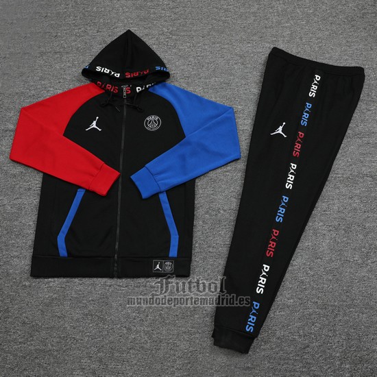 Chandal con Capucha del Paris Saint-Germain Nino 2020-2021 Azul y Rojo